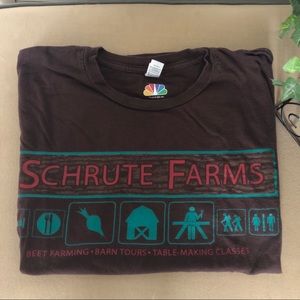 The Office Schrute Farms Brown T-shirt Medium